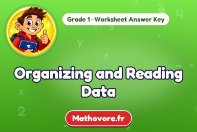 Organizing and Reading Data – Grade 1 math worksheet answer key
