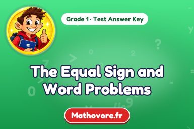 The Equal Sign and Word Problems – Grade 1 math test answer key