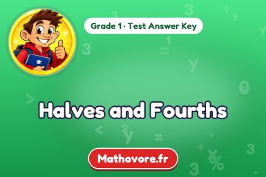 Halves and Fourths – Grade 1 math test answer key