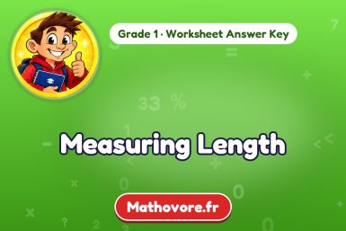 Measuring Length – Grade 1 math worksheet answer key