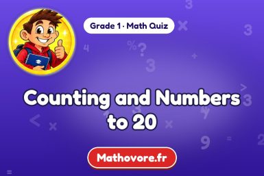 Counting and Numbers to 20 – Grade 1 math quiz