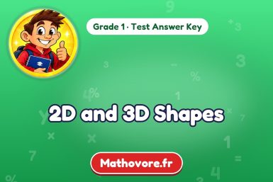 2D and 3D Shapes – Grade 1 math test answer key