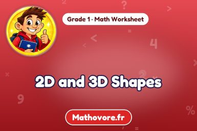 2D and 3D Shapes – Grade 1 math worksheet