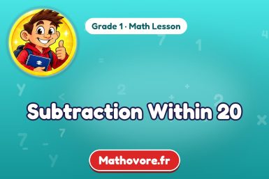 Subtraction Within 20 – Grade 1 math lesson