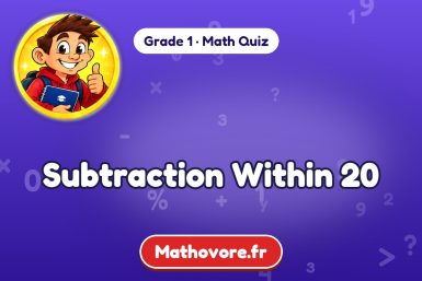 Subtraction Within 20 – Grade 1 math quiz