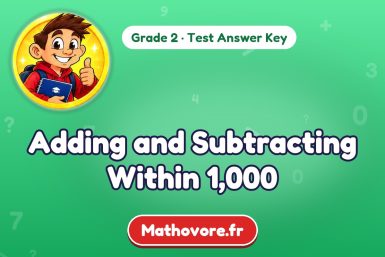 Adding and Subtracting Within 1,000 – Grade 2 math test answer key