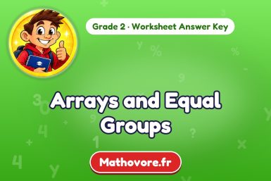 Arrays and Equal Groups – Grade 2 math worksheet answer key