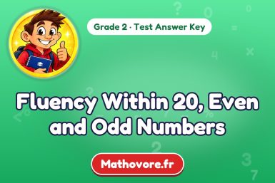 Fluency Within 20, Even and Odd Numbers – Grade 2 math test answer key
