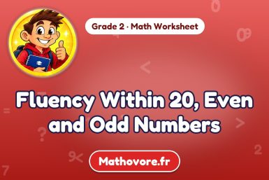 Fluency Within 20, Even and Odd Numbers – Grade 2 math worksheet