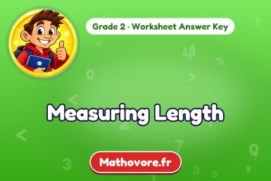 Measuring Length – Grade 2 math worksheet answer key