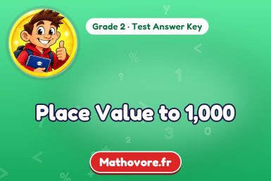 Place Value to 1,000 – Grade 2 math test answer key