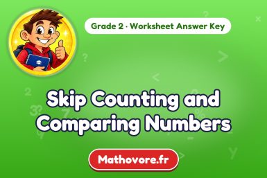Skip Counting and Comparing Numbers – Grade 2 math worksheet answer key