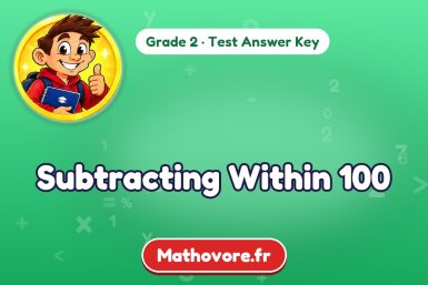 Subtracting Within 100 – Grade 2 math test answer key
