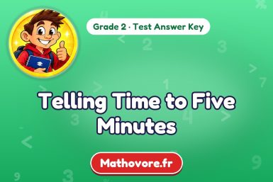 Telling Time to Five Minutes – Grade 2 math test answer key