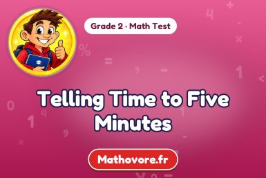 Telling Time to Five Minutes – Grade 2 math test