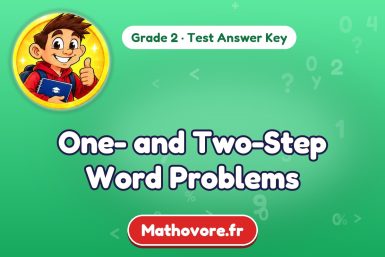 One- and Two-Step Word Problems – Grade 2 math test answer key