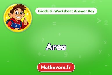 Area – Grade 3 math worksheet answer key