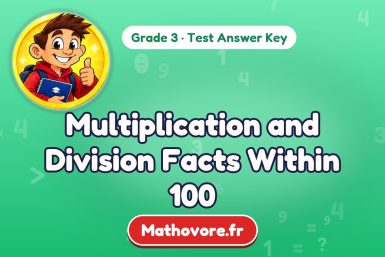 Multiplication and Division Facts Within 100 – Grade 3 math test answer key