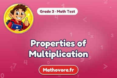 Properties of Multiplication – Grade 3 math test