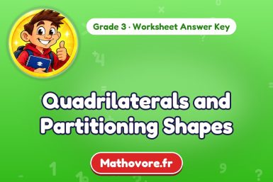 Quadrilaterals and Partitioning Shapes – Grade 3 math worksheet answer key