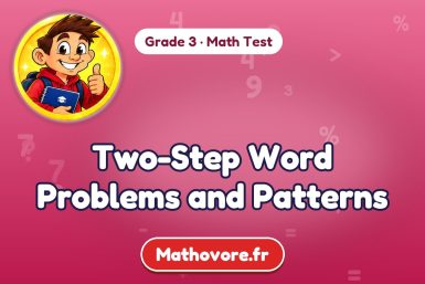 Two-Step Word Problems and Patterns – Grade 3 math test