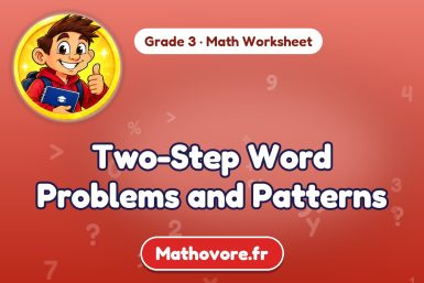 Two-Step Word Problems and Patterns – Grade 3 math worksheet