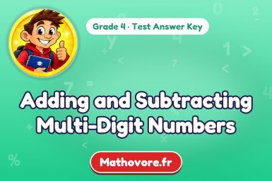 Adding and Subtracting Multi-Digit Numbers – Grade 4 math test answer key