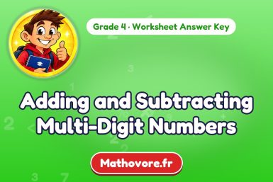 Adding and Subtracting Multi-Digit Numbers – Grade 4 math worksheet answer key