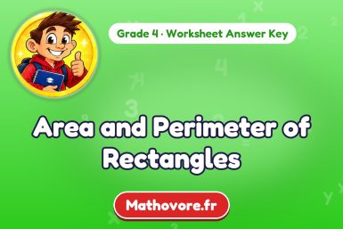 Area and Perimeter of Rectangles – Grade 4 math worksheet answer key