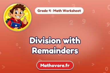 Division with Remainders – Grade 4 math worksheet