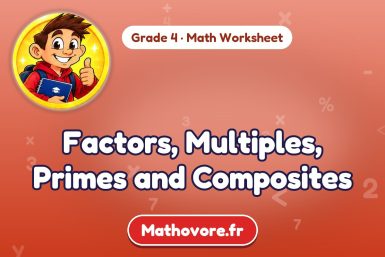 Factors, Multiples, Primes and Composites – Grade 4 math worksheet
