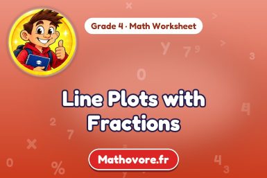 Line Plots with Fractions – Grade 4 math worksheet