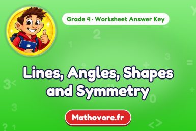 Lines, Angles, Shapes and Symmetry – Grade 4 math worksheet answer key