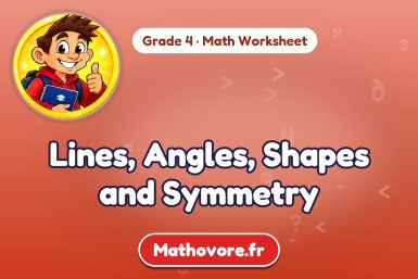 Lines, Angles, Shapes and Symmetry – Grade 4 math worksheet