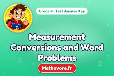Measurement Conversions and Word Problems – Grade 4 math test answer key