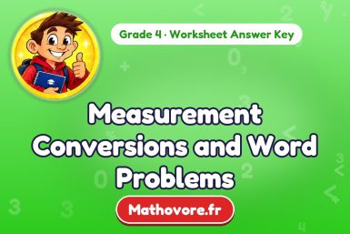 Measurement Conversions and Word Problems – Grade 4 math worksheet answer key