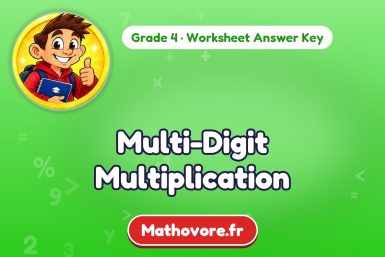 Multi-Digit Multiplication – Grade 4 math worksheet answer key