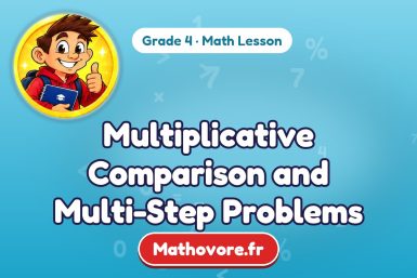 Multiplicative Comparison and Multi-Step Problems – Grade 4 math lesson