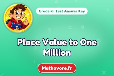 Place Value to One Million – Grade 4 math test answer key