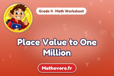 Place Value to One Million – Grade 4 math worksheet