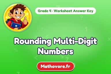 Rounding Multi-Digit Numbers – Grade 4 math worksheet answer key