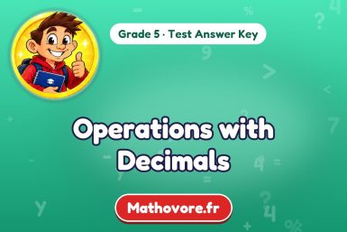 Operations with Decimals – Grade 5 math test answer key