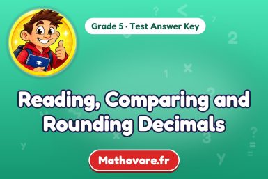 Reading, Comparing and Rounding Decimals – Grade 5 math test answer key