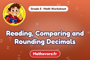 Reading, Comparing and Rounding Decimals – Grade 5 math worksheet