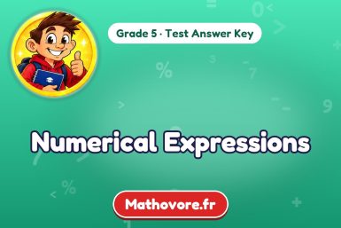 Numerical Expressions – Grade 5 math test answer key
