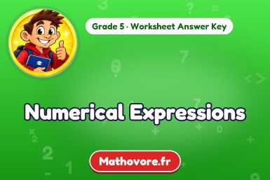 Numerical Expressions – Grade 5 math worksheet answer key