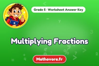 Multiplying Fractions – Grade 5 math worksheet answer key