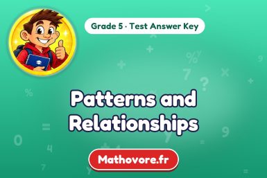 Patterns and Relationships – Grade 5 math test answer key