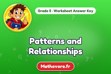 Patterns and Relationships – Grade 5 math worksheet answer key
