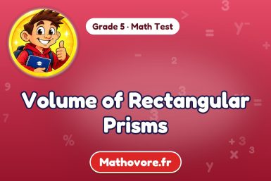 Volume of Rectangular Prisms – Grade 5 math test